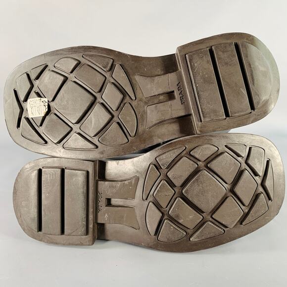 PRADA Size 7 Brown Leather Hook Loop Engineer Boots - Picture 6 of 8